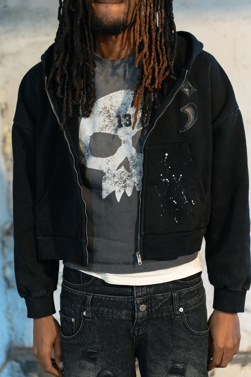 "Semi Colon Painter Zip-Up"